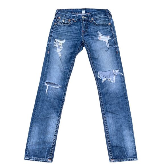 True Religion Jeans Size 30 SKINNY FLAP T Blue - Picture 6 of 9